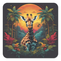 La girafe dans la jungle |