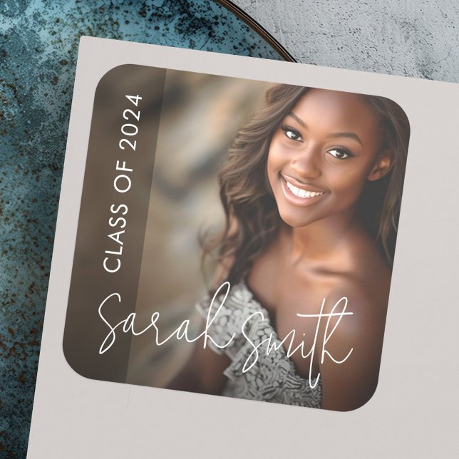 Sticker Carré La graduation de la couche foncée de la photo mode (Modern photo dark overlay graduation square sticker)