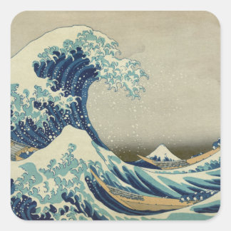 Sticker Carré La Grande Vague au large de Kanagawa