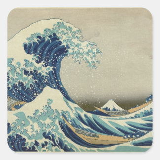 Sticker Carré La Grande Vague au large de Kanagawa