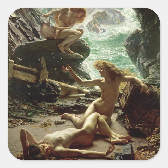 Sticker Carré La grotte des Nymphes de la tempête, 1903 (huile s (Devant)