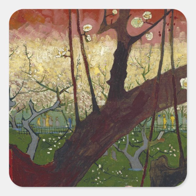 Sticker Carré La japonaise de Van Gogh après Hiroshige (Devant)