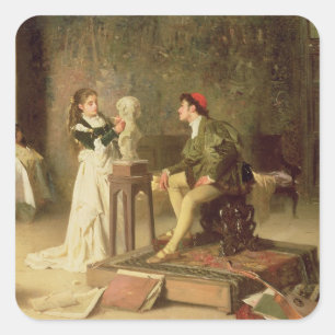 Sticker Carré La jeune sculpteuse (huile sur la toile)