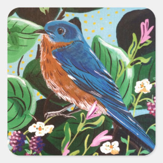 Sticker Carré La joie de Jam Bluebird