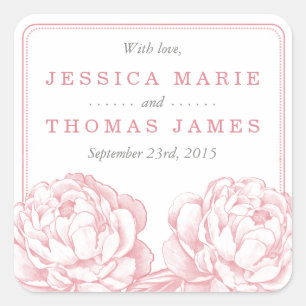 Sticker Carré La jolie collection de Mariages floraux Peony