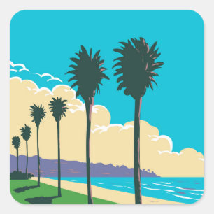 Sticker Carré La Jolla Shores Beach
