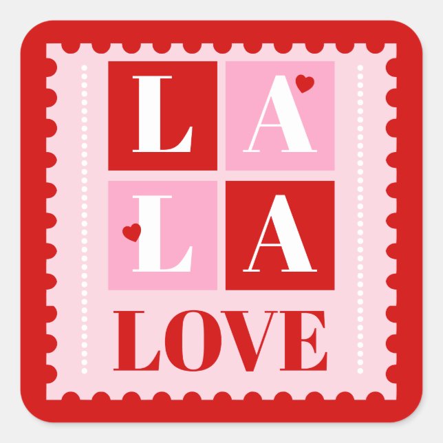 Sticker Carré La La Love Valentine’s Day  (Devant)
