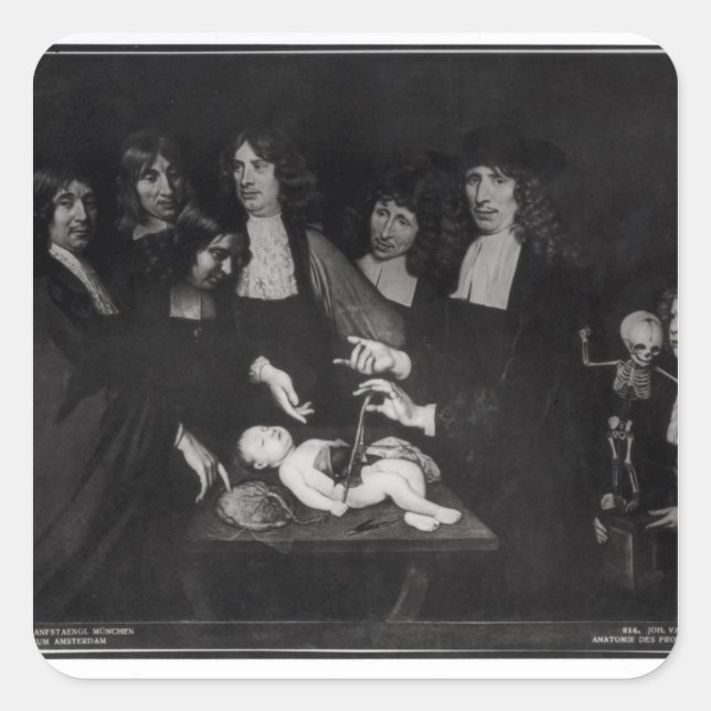 Sticker Carré La leçon d'anatomie du professeur Frederik (Devant)