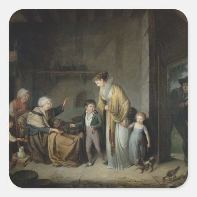 Sticker Carré La leçon de la charité (Devant)