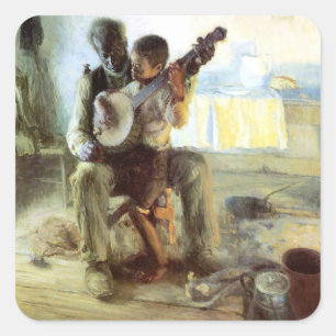 Sticker Carré La Leçon Du Banjo Par Henry Ossawa Tanner