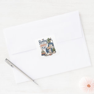 Sticker Carré La lecture est mon endroit heureux – Conception de