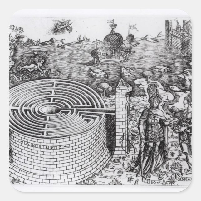 Sticker Carré La légende de Theseus (Devant)