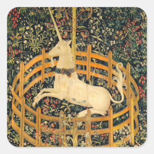 Sticker Carré La licorne en captivité
