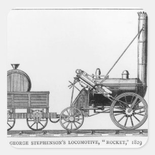 Sticker Carré La locomotive de George Stephenson, Rocket, 1829