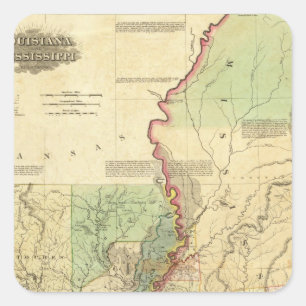 Sticker Carré La Louisiane et le Mississippi