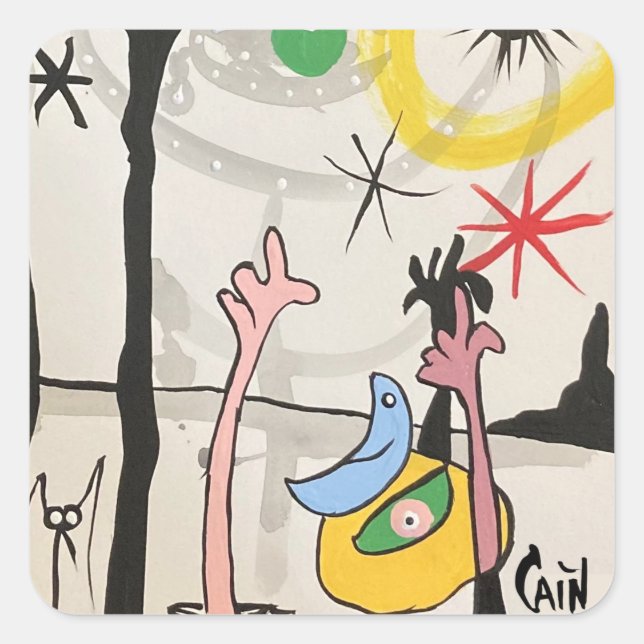 STICKER CARRÉ LA LUNE BLEUE PREND UN MOIS DE SORTIE (Devant)