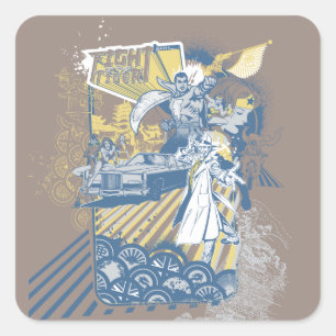 Sticker Carré La lutte du tigre