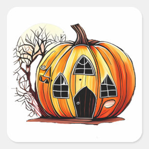 Sticker Carré La Maison des Citrouilles