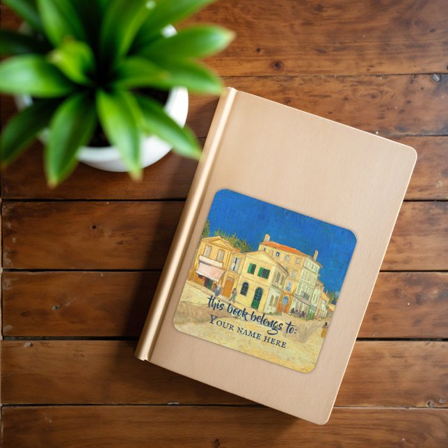 Sticker Carré La Maison Jaune de Vincent Van Gogh (Créateur téléchargé)