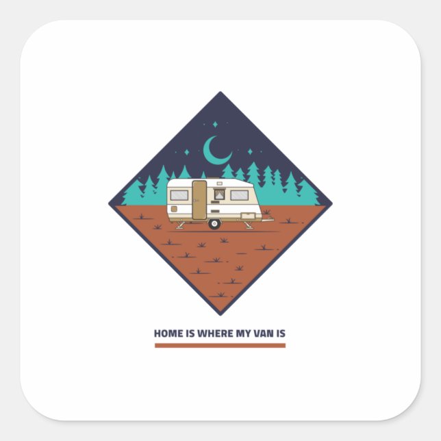 Sticker Carré La Maison Où Est Mon Van (Devant)
