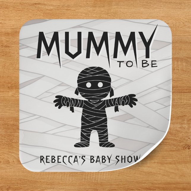 Sticker Carré La maman doit être le Baby shower d'Halloween (Mummy to Be Halloween Baby Shower Square Sticker
)