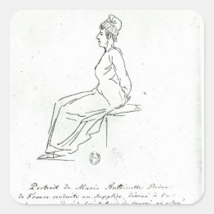 Sticker Carré La manière de Marie-Antoinette à son exécution