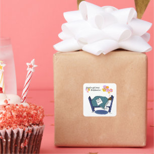 Sticker Carré La marmotte endormie rêvait du printemps