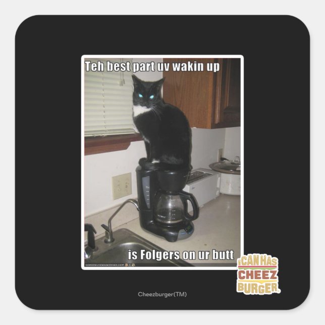 Sticker Carré la meilleure partie uv réveil (Devant)