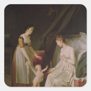 Sticker Carré La mère allaitante