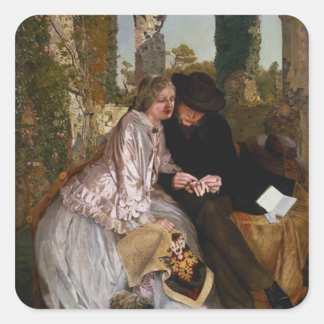 Sticker Carré La mesure pour l'anneau Mariage, 1855 (Devant)