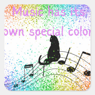 Sticker Carré "La musique a sa propre couleur spéciale" autocoll