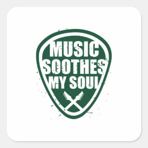 Sticker Carré La musique apaise mon âme