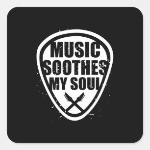 Sticker Carré La musique apaise mon âme