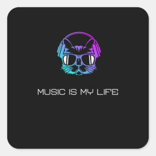 Sticker Carré La musique est ma vie