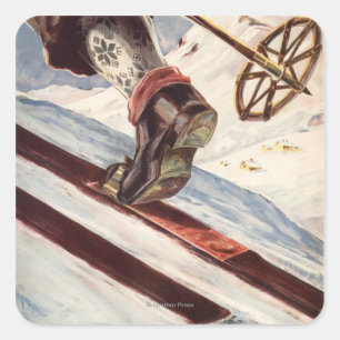 Sticker Carré La Norvège - la maison du ski