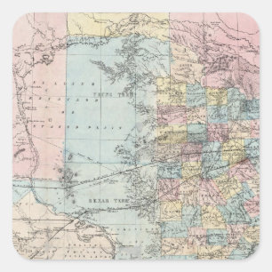 Sticker Carré La nouvelle carte de Richardson de l'état du Texas