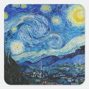 Sticker Carré La Nuit étoilée - Vincent Van Gogh