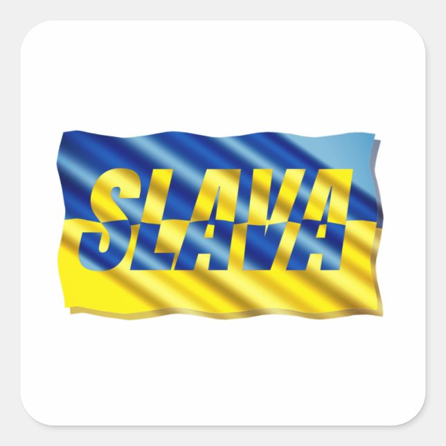 Sticker Carré La PAIX reste avec l'Ukraine Liberté pour l'Ukrain (Devant)