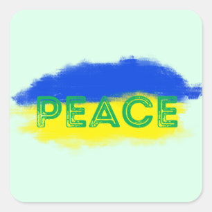 Sticker Carré La PAIX reste avec l'Ukraine Liberté pour l'Ukrain