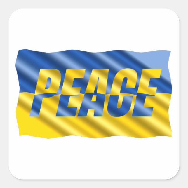 Sticker Carré La PAIX reste avec l'Ukraine Liberté pour l'Ukrain (Devant)