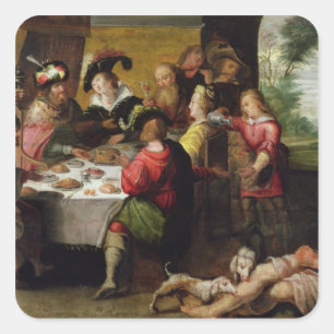 Sticker Carré La parabole de l'homme riche et du Lazarre