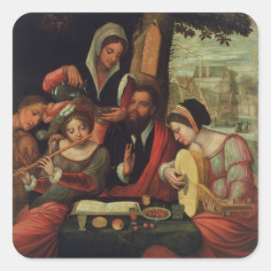 Sticker Carré La partie de musique