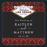 Sticker Carré La Parties scintillant Damask Las Vegas Mariage Co<br><div class="desc">Célébrez en style avec ces stickers de mariage élégants et très tendance. Ce design est facile à personnaliser avec votre libellé d'événement spécial et vos invités seront ravis quand ils reçoivent ces fabuleux autocollants.</div>