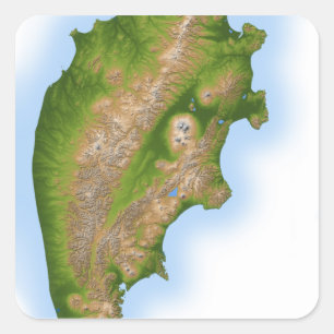 Sticker Carré La péninsule du Kamchatka en Russie