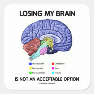 Sticker Carré La perte de mon cerveau n'est pas une option