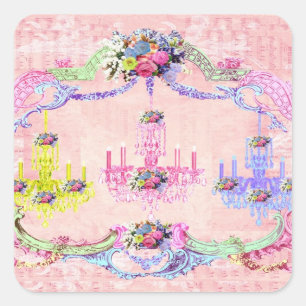 Sticker Carré La Petite chandelier