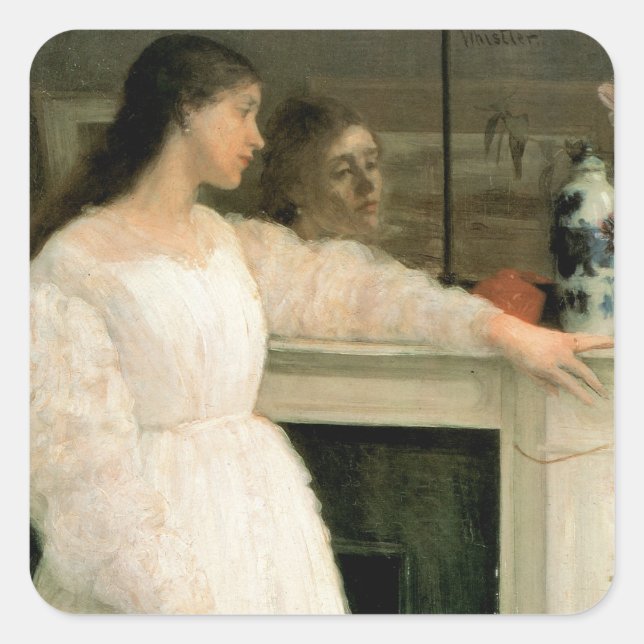 Sticker Carré La petite fille blanche ; Symphonie en blanc, no 2 (Devant)