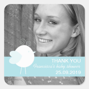 Sticker Carré La photo mignonne de faveur de baby shower