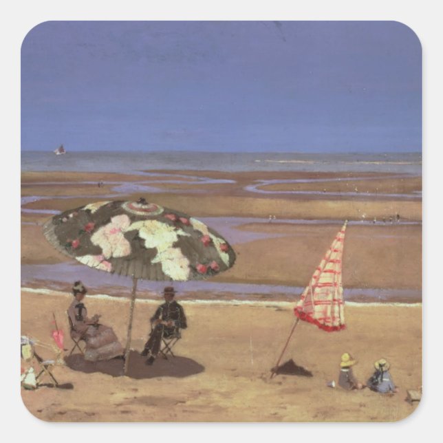 Sticker Carré La plage (Devant)