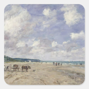 Sticker Carré La plage à Tourgeville, 1893